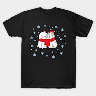 Christmas kitten dog T-Shirt